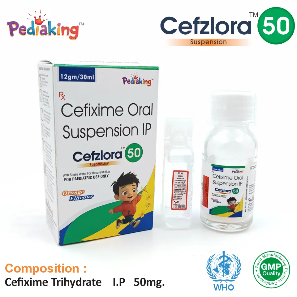 Cefixime 50mg/5ml dry syrup best price for pharma franchise
